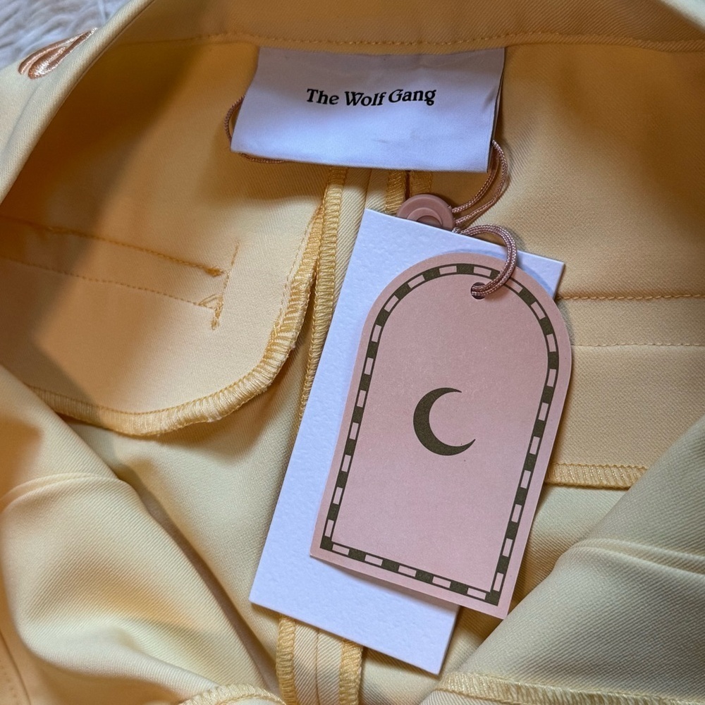 NWT The Wolf Gang Irida Bootcut Pants in Butter Yellow - Size XS - Picture 8 of 9